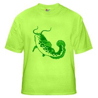 Giant Catfish in Green on T shirts, tops and a range of gifts
