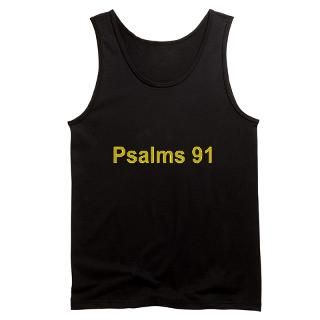 Psalms 91 Golden Mens Dark Tank Top for