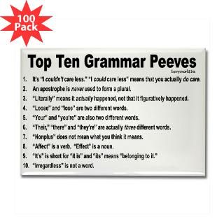  English Magnets  Grammar Peeves Rectangle Magnet (100 pack