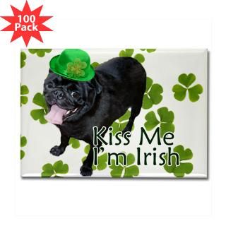 Pug Kitchen and Entertaining  Irish Pug Rectangle Magnet (100 pack