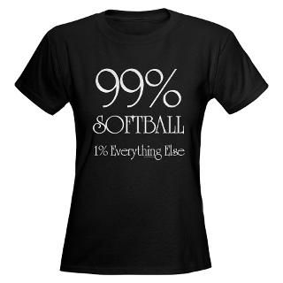 Ball T shirts  99% Softball Womens Dark T Shirt