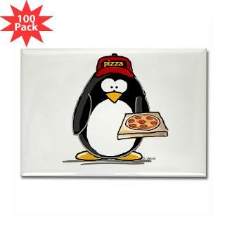 Kitchen and Entertaining  Pizza Penguin Rectangle Magnet (100 pack