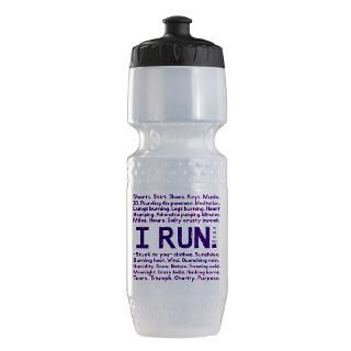 10K Gifts  10K Water Bottles  New I RUN. in purple Trek Water