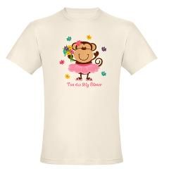 Monkey Big Sister Organic Mens Fitted T Shirt