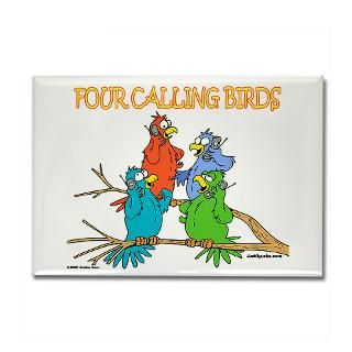 Four Calling Birds Rectangle Sticker