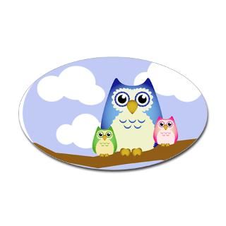 Colorful Owl Family (2 kids) Small Pet Bowl