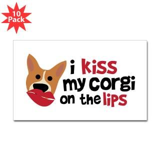Kiss My Corgi on the Lips Rectangle Magnet (10 p