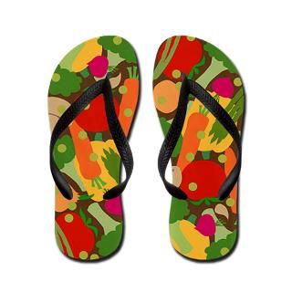 Colorful Gifts  Colorful Bathroom  Very Veggie [dark] Flip Flops