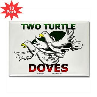 Two Turtle Doves Rectangle Magnet (10 pack)