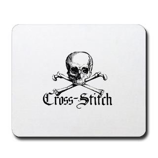 Cross Stitch   Skull & Crossb Mini Button (100 pac