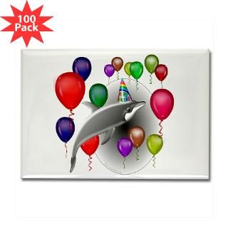 dolphin theme birthday rectangle magnet 100 pack $ 168 99