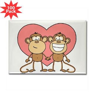monkey love couple rectangle magnet 100 pack $ 164 99