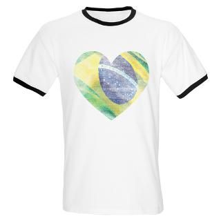 Brazil Flag Heart  Brazil Shirts and Gifts   Brasil Soccer Apparel