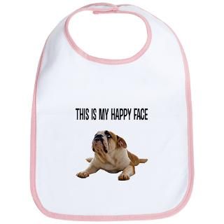 Bull Dog Gifts > Bull Dog Baby Bibs > Happy Face Bulldog Bib