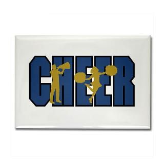 Cheer Blue and Gold Cheerleading Rectangle Magnet