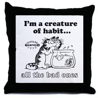 Creature of Habit Garfield Throw Pillow