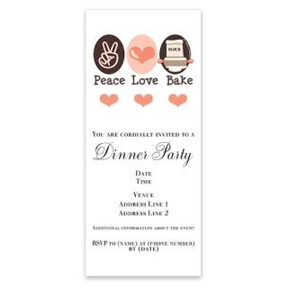 Peace Love Bake Bakers Baking Invitations by Admin_CP8437408