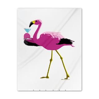 pink flamingo drinking a martini twin duvet $ 188 99