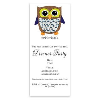 Invitations  Retro Owl in blue Invitations