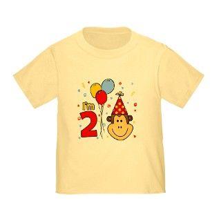Gifts  2 T shirts  Monkey Face 2nd Birthday Toddler T Shirt