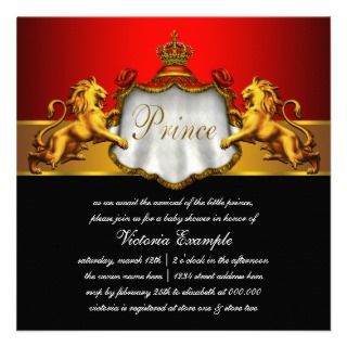 invitations this elegant red prince baby shower invitation is easily