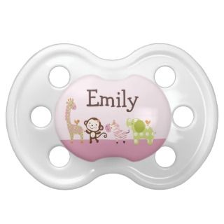 Personalized Jungle Jill/Girl Animals Pacifier pacifiers by