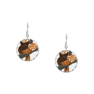 Animal Gifts  Animal Jewelry  Red Panda Earring Circle Charm