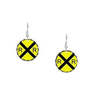 Railroad Gifts  Railroad Jewelry  Road Sign   Railroad Cross Earring