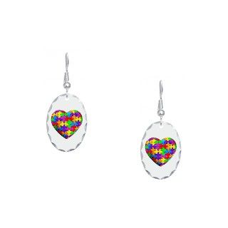 Add Gifts  Add Jewelry  Jelly Puzzle Heart Earring Oval Charm