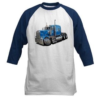 900 Gifts  900 T shirts  Kenworth W900 Lt Blue Truck Baseball Jersey