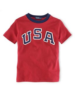 Ralph Lauren Childrenswear Boys USA Ringer Tee   Sizes 4 7