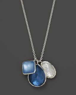 Silver Wonderland 3 Stone Charm Necklace in Lido, 16