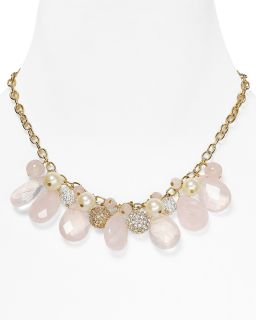 Carolee Rock Stars Cluster Rose Quartz Necklace, 16