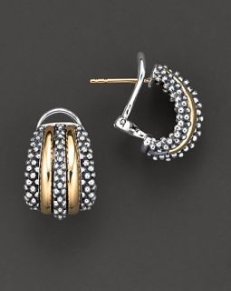 Lagos Sterling Silver 18K Gold Classic Double Row Small Earrings