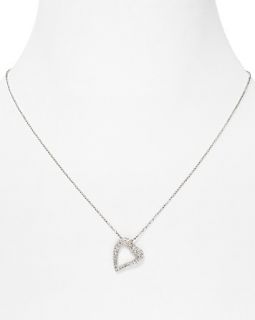 Silver Reversible Crystal Heart Necklace, 18