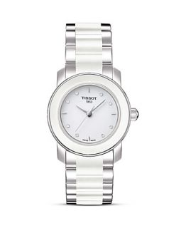 Tissot Cera Womens White Ceramic Watch With Diamonds, 28mm