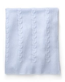 Baby Boys Cable Cashmere Blanket   33 x 27