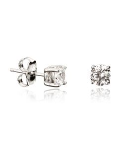 cubic zirconia round stud earrings price $ 35 00 color sterling silver