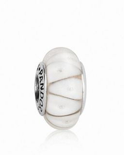 PANDORA Charm   Murano Glass & Sterling Silver White Looking Glass