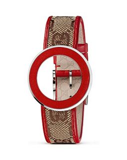 Gucci U Play Kits Red Leather Bezel and Red Leather Watch Strap, 35mm