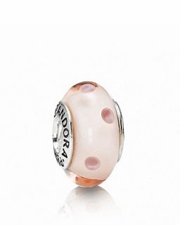 PANDORA Charm   Murano Glass & Sterling Silver Pink Polka Dots