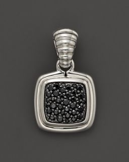 John Hardy Bedeg Sterling Silver And Black Sapphire Lava Large Square