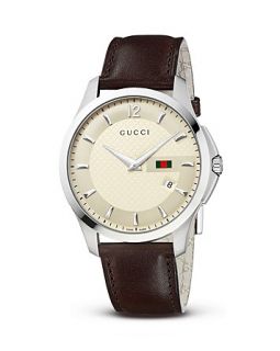 Gucci G Timeless Stainless Steel Watch with Ivory Diamante Dial, 38mm