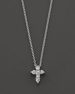 Roberto Coin 18 Kt. White Gold/Diamond Small Cross Necklace
