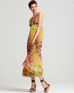 Jean Paul Gaultier Dress   Floral Printed V Neck