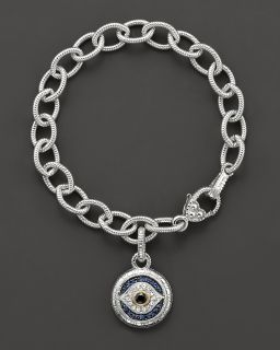 Judith Ripka Sterling Silver Evil Eye Charm Bracelet