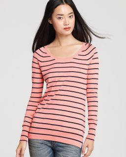 aqua sweater neon stripe pullover price $ 68 00 color coral navy size