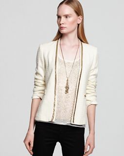 aqua jacket embellished tweed price $ 118 00 color ivory gold size