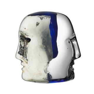 kosta boda brains janus object price $ 225 00 color blue and black