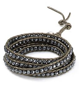 chan luu leather wrap bracelet price $ 190 00 color hematite gauriya
